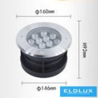 UNIVERSO Taposólámpa LED 12w 1450lm 4000k 30° IP67 acél Ø160-Ø146x92mm