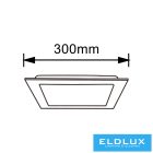 UNIVERSO Négyzet alakú süllyesztett LED panel 24w 2400lm CCT/kap. 120° IP20 Fehér 300x300mm kivágás:280x280mm 3év