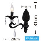 UNIVERSO Fali lámpa 1 karos 1xE14 Max.40W D28x31cm fekete