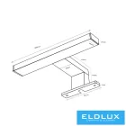 UNIVERSO Bútorra szerelhető lámpa 6w 600lm 4000k IP44 400x95x40mm króm