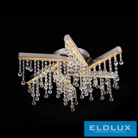   ELDLUX GLOSSY kristályüveg mennyezeti lámpa króm 27W 4000K