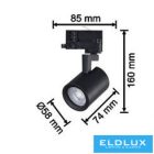 UNIVERSO Háromfázisú sínes spotlámpa 1xGU10 Max.35w IP20 Fekete 5év