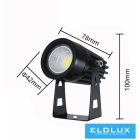 UNIVERSO Kerti spotlámpa 3.5w 360lm 6500k 60° IP65 fekete 100x78mm