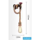 UNIVERSO Kender kötél fali lámpa 1xE27 IP20 160x320mm fekete