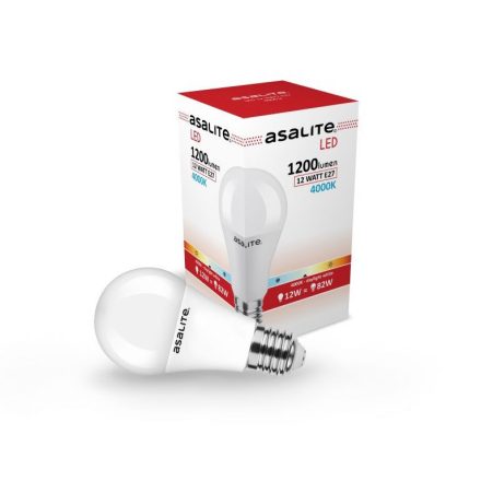 Asalite LED Izzó A60 gömb E27 12W 4000K (1200 lumen)