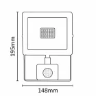 Asalite LED Fehér Reflektor Slim 30W 4500K (2700 lumen) + Mozgásérzékelő Szenzor