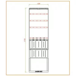   CSATÁRI PLAST PVT-K-L 53 FE Földkábel elosztó szekrény, 3xNH00+2xNH2, 530x1770/250 mm (CSP74000025)