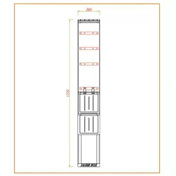   CSATÁRI PLAST PVT-K-L 26 FE Földkábel elosztó szekrény, 2xNH00+2T, 260x1770/250 mm (CSP 74000004)