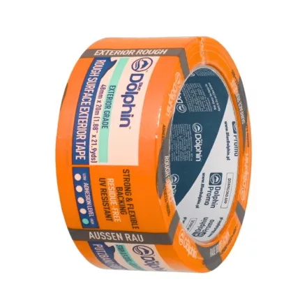 Blue Dolphin Kültéri Szövetes Vakolószalag érdes felületekre – narancssárga, UV-álló 14 napig 48mm x 20m