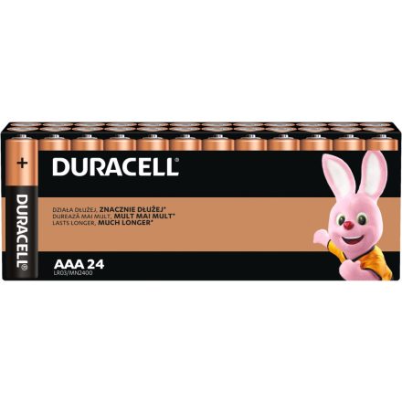 DURACELL Basic AAA LR03 alkáli elemek 24 db