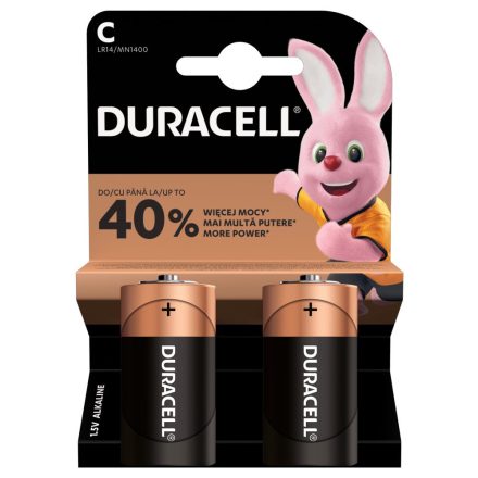 Duracell Basic C LR14 alkáli elemek buborékfólia 2 db