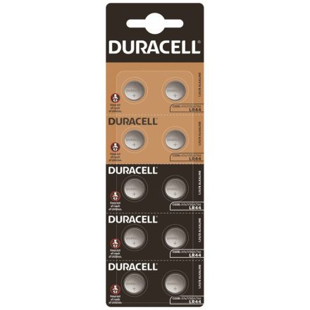 Alkáli GOMBELEMEK Duracell LR44 1,5V 10 db-os buborékfólia