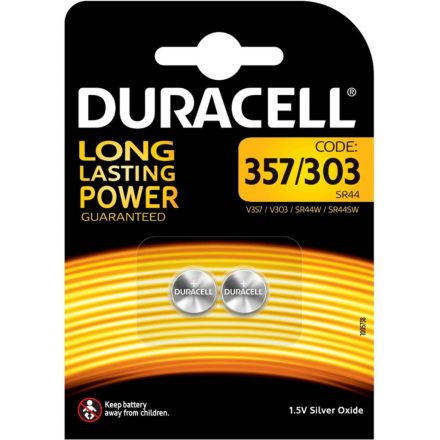 EZÜST ELEMEK DURACELL D 357 303 SR44 G13 1,5V Buborékfólia 2 db.