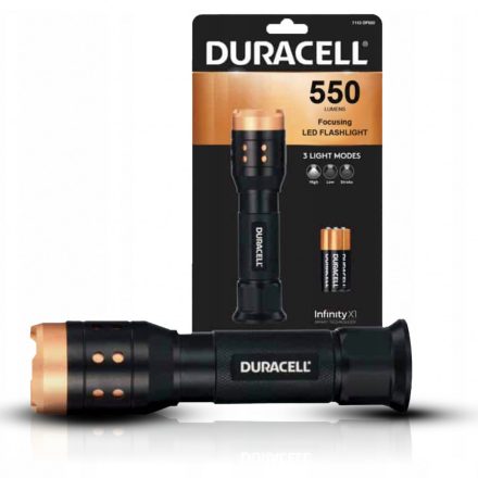 Alumínium LED zseblámpa kézi nagy teljesítményű taktikai elem 3xAAA 550lm 3 mód DURACELL