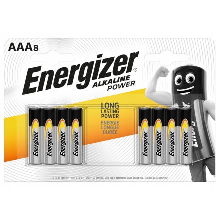 ENERGIZER AAA alkáli elemek LR03 MN2400 1,5V buborékfólia 8 db