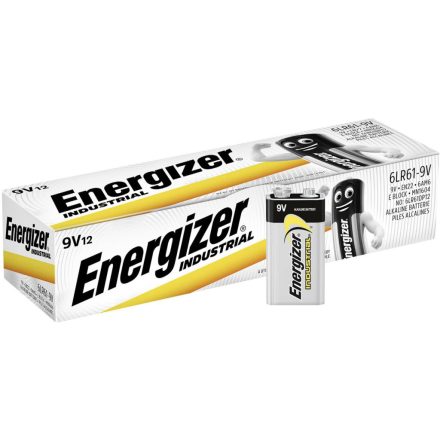 ENERGIZER Industrial R9 6LR61 6F22 9V Alkáli Elemek 12 db.