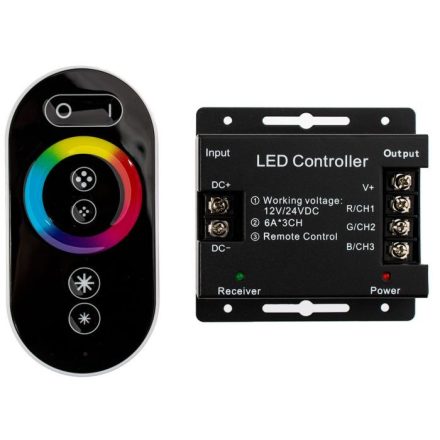 216W 3x6A vezérlő + RF RGB TOUCH TÁVIRÁNYÍTÓ 6 GOMB