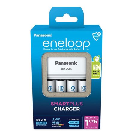 Panasonic Eneloop Akkutöltő K-KJ55MCD40E + 4xAA (90 min)