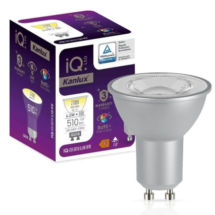 IQ izzó - LED GU10 6.5W 510lm 2700K Meleg 110° KANLUX