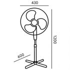 Álló ventilátor KOBI 45W 43cm Fekete