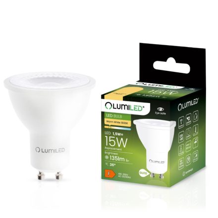 GU10 LED izzó 1.5W = 15W 135lm 3000K  36° LUMILED