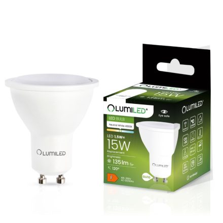 GU10 LED izzó 1,5 W = 15 W 135 lm 4000 K Semleges 120° LUMILED