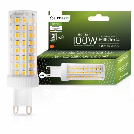 G9 LED izzó KAPSZULA 12W = 100W 1152lm 4000K Semleges 360° LUMILED