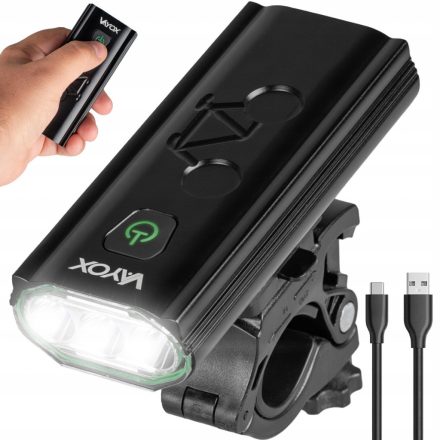 Zseblámpa LED Kerékpárlámpa USB-C tartó 6 mód 960lm IPX6 Funkció Powerbank VAYOX