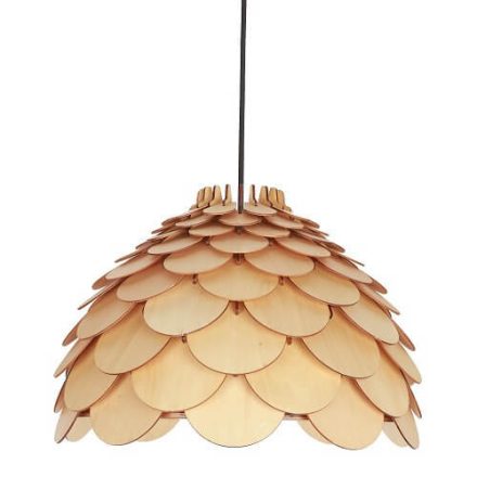 LED mennyezeti függőlámpa BURGO E27 túlnyúlás 35cm Boho Wooden Light Prestige