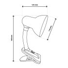 LIRIA állítható asztali lámpa, iskolai éjszaka, E27, csipesszel