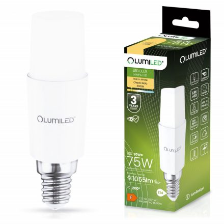 E14 LED izzó 10W = 75W 1055lm 3000K Warm Stick LUMILED