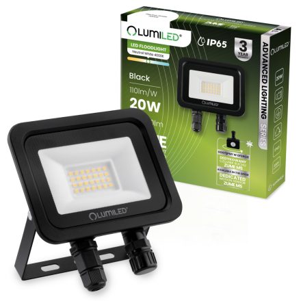 ZUME LED reflektor 20W 2200lm 4000K IP65 Black Advanced Lighting Series LUMILED