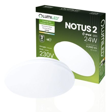 LED mennyezeti lámpa Felületre szerelt 24W NOTUS 2 Kerek IP44 38 cm LUMILED