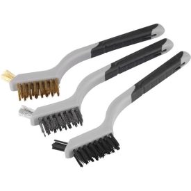   Drótkefe klt., 3 db: nylon-, réz- és rozsdamentes acél szál, 3×8 sor, 180mm