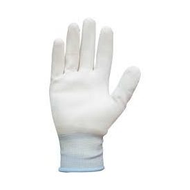 Normál kesztyü PU bev ujjakon+tenyéren 11-es fehér