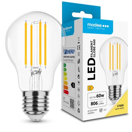 Modee LED Izzó Filament A60 7W E27 360° 2700K (806 lumen) ERP