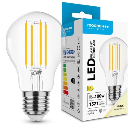 Modee LED Izzó Filament A60 11,2W E27 320° 4000K (1521 lumen) ERP