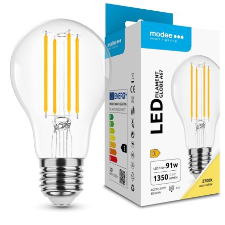 Modee LED Izzó Filament A67 10W E27 360° 2700K (1350 lumen) ERP