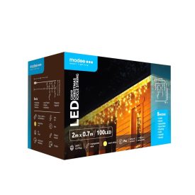   Modee Karácsonyi LED Füzér Adapteres C2019 Bővíthető (100LED/2m/H70cm) warm