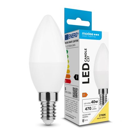 Modee Lighting LED Izzó Gyertya (Candle) 4,9W E14 200° 2700K (470 lumen) ERP