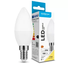   Modee Lighting LED Izzó Gyertya (Candle) 7W E14 200° 2700K (700 lumen) ERP