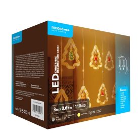   Modee Karácsonyi LED Dekoráció Adapteres C3004 (110LED/3m) warm