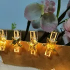 Modee Karácsonyi LED Füzér Dekor Elemes + Csipesz C3016 (10LED/90cm/10cm) warm