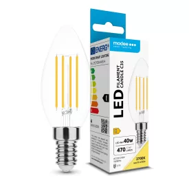   Modee LED Izzó Filament Gyertya C35 4W E14 360° 2700K (470 lumen) ERP