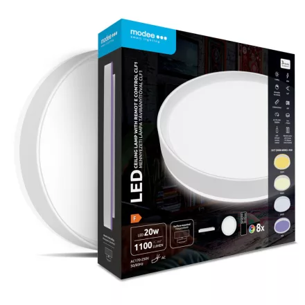 Modee Mennyezeti LED Lámpa CLF1 20W 3CCT+RGB D300mm + rem (1100 lumen) ERP