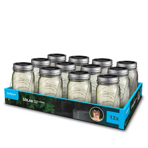   Modee Lighting LED Szolár Napelemes Dekor Kerti Üveg Lampion DS005(12db/display)
