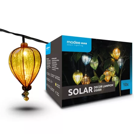 Modee Lighting LED Szolár Napelemes Dekor Lampion 10db 4,9m DS009