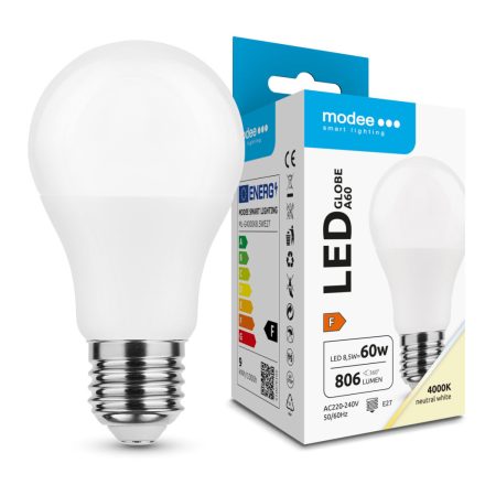 Modee Lighting LED Izzó Globe A60 8,5W E27 200° 4000K (806 lumen) ERP