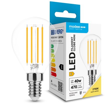 Modee LED Izzó Filament G.Mini G45 4W E14 360° 2700K (470 lumen) ERP