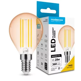   Modee LED Filament Amber Globe Mini G45 4W E14 320° 1800K (360 lumen) dimm.